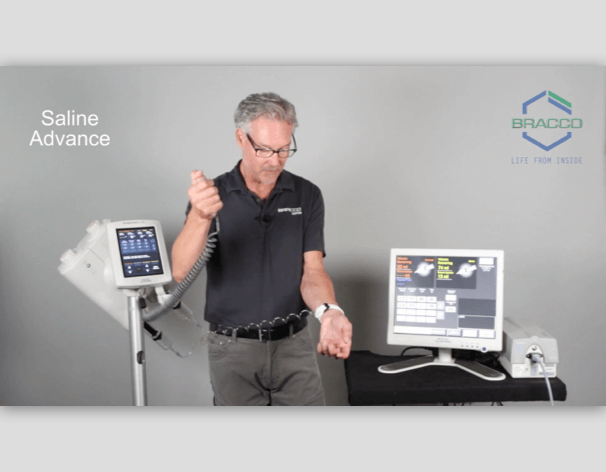 Walkthrough on how to test patency with the Saline Advance feature on the EmpowerCTA+ Injector System